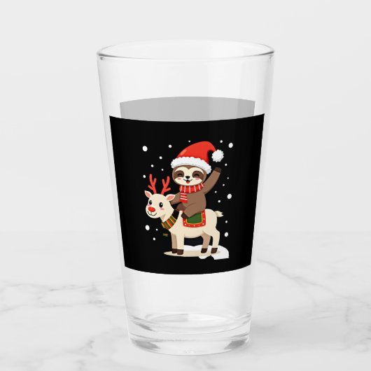 Alpaca Sloth Christmas (3) Glas (Vorderseite)