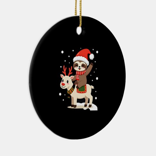 Alpaca Sloth Christmas (3) Keramik Ornament (Rechts)