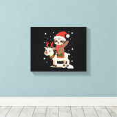 Alpaca Sloth Christmas (3) Leinwanddruck (Insitu (Holzboden))