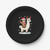 Alpaca Sloth Christmas (3) Pappteller (Vorderseite)