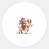Alpaca Sloth Christmas (3) Runder Aufkleber (Vorderseite)