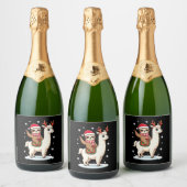 Alpaca Sloth Christmas (3) Schaumweinetikett (Flaschen)