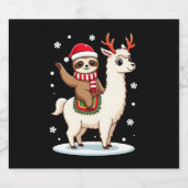 Alpaca Sloth Christmas (3) Schaumweinetikett (Einzelnes Label)