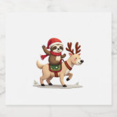 Alpaca Sloth Christmas (3) Schaumweinetikett (Einzelnes Label)