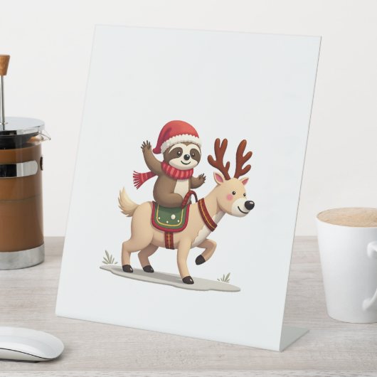 Alpaca Sloth Christmas (3) Sockelschild (In Situ)
