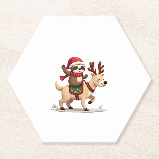 Alpaca Sloth Christmas (3) Untersetzer (Vorderseite)