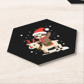 Alpaca Sloth Christmas (3) Untersetzer (angewinkelt)