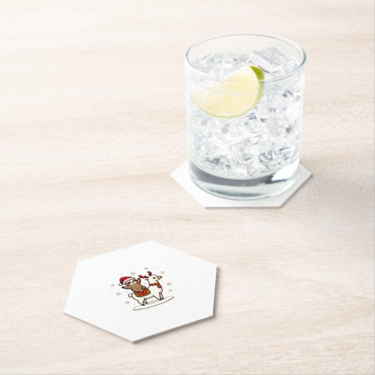 Alpaca Sloth Christmas (3) Untersetzer (Vor Ort)