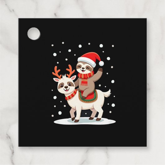 Alpaca Sloth Christmas (4) Geschenkanhänger (Vorderseite)