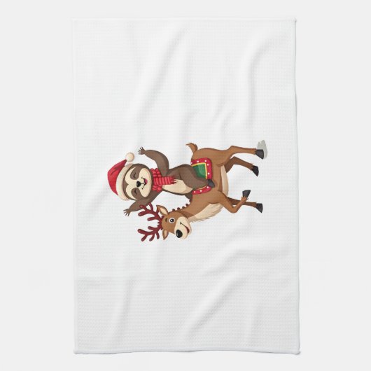 Alpaca Sloth Christmas (4) Geschirrtuch (Vertikal)