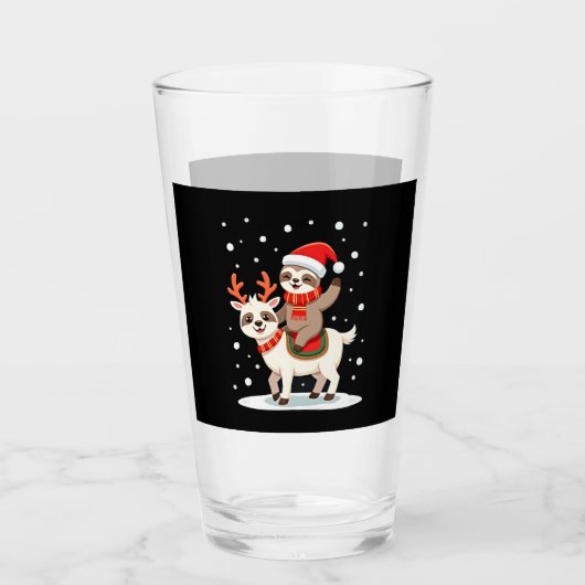 Alpaca Sloth Christmas (4) Glas (Vorderseite)