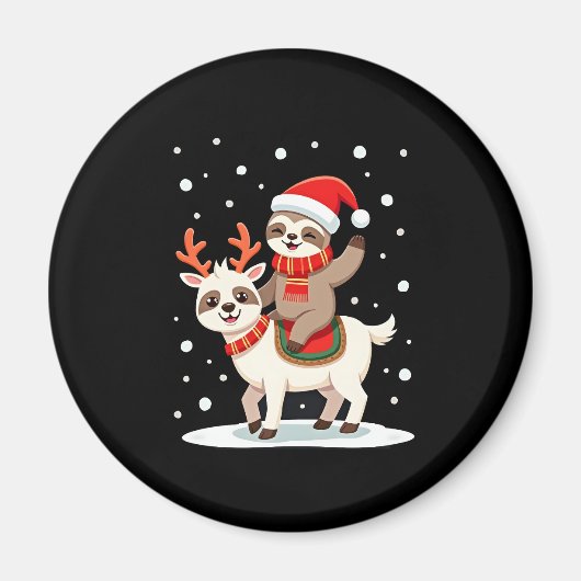 Alpaca Sloth Christmas (4) Magnet (Vorne)