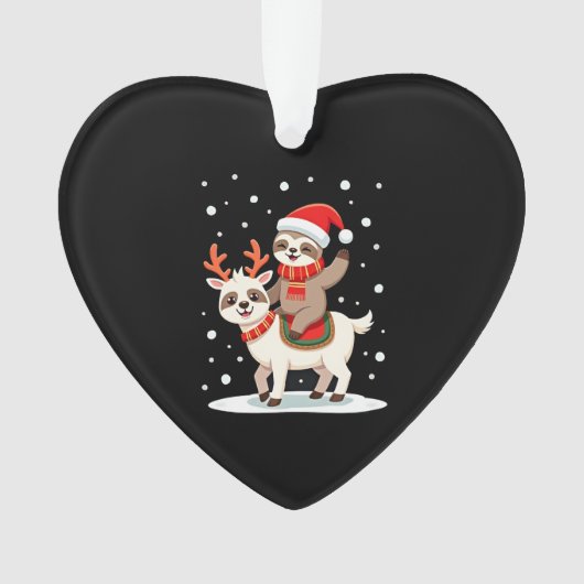 Alpaca Sloth Christmas (4) Ornament (Vorderseite)