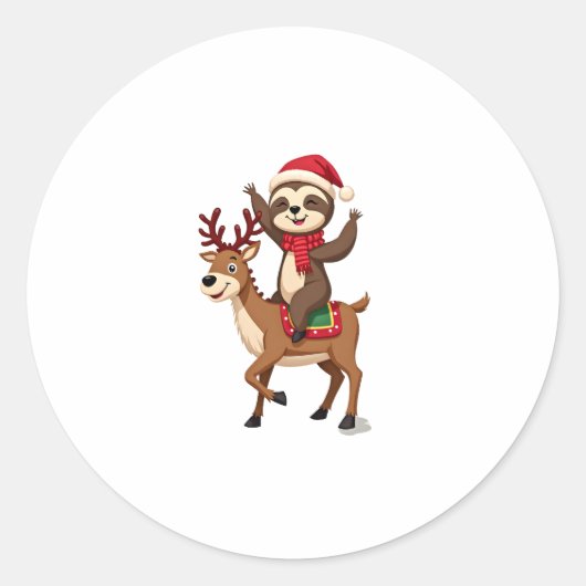Alpaca Sloth Christmas (4) Runder Aufkleber (Vorderseite)