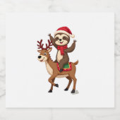 Alpaca Sloth Christmas (4) Schaumweinetikett (Einzelnes Label)