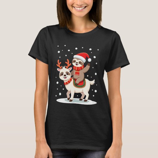 Alpaca Sloth Christmas (4) T-Shirt (Vorderseite)