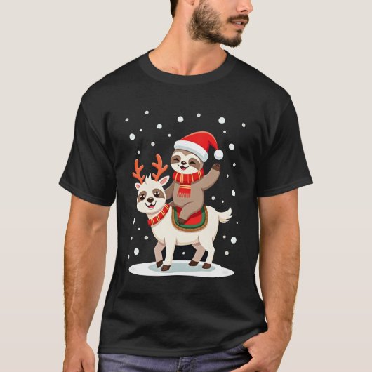 Alpaca Sloth Christmas (4) T-Shirt (Vorderseite)