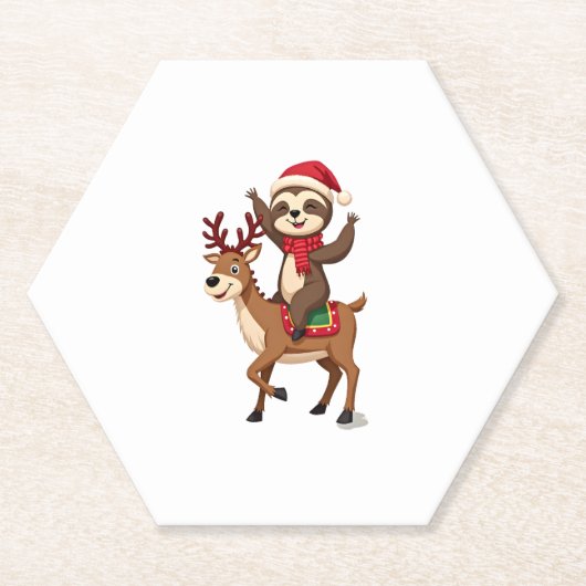 Alpaca Sloth Christmas (4) Untersetzer (Vorderseite)