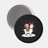 Alpaca Sloth Christmas Magnet (Vorderseite/Rückseite)
