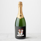 Alpaca Sloth Christmas Schaumweinetikett (Vorderseite)