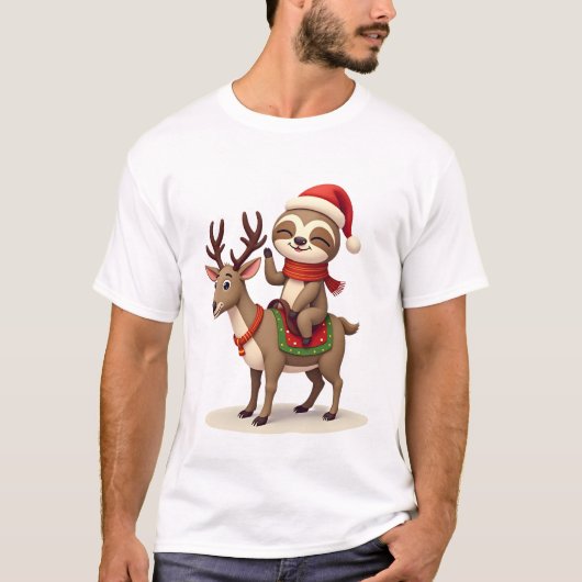 Alpaca Sloth Christmas T-Shirt (Vorderseite)
