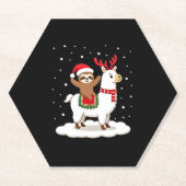 Alpaca Sloth Christmas Untersetzer (Vorderseite)