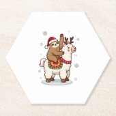 Alpaca Sloth Christmas Untersetzer (Vorderseite)