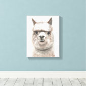 Alpaca Smile Canvas Wanddekoration Originelle Kuns Leinwanddruck (Insitu (Holzboden))