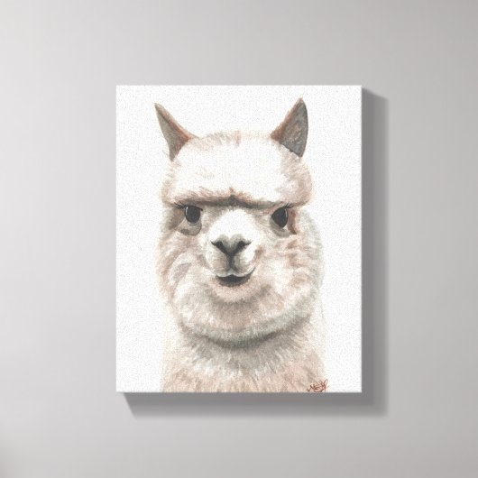 Alpaca Smile Canvas Wanddekoration Originelle Kuns Leinwanddruck (Vorderseite)