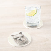 Alpaca Smile Sandstone Naturschöner Untersetzer (Seite)