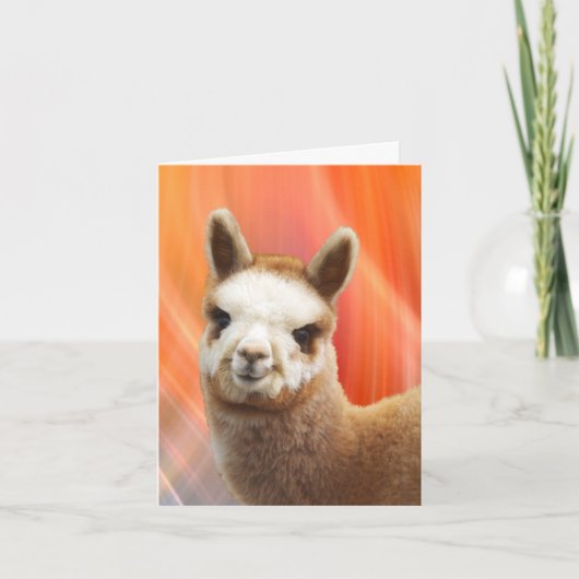 Alpaca Smiling Birthday Cards Karte (Vorderseite)