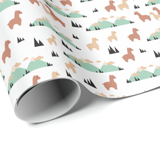 Alpaca Spring Garden Geschenkpapier (Rolleneckpunkt)