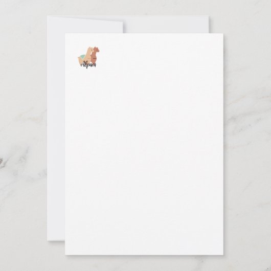 Alpaca Spring Garden T - Shirt Dankeskarte (Rückseite)