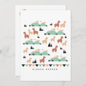 Alpaca Spring Garden T - Shirt Dankeskarte (Vorne/Hinten)