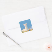 Alpaca Springtime Serendipity Quadratischer Aufkleber (Umschlag)