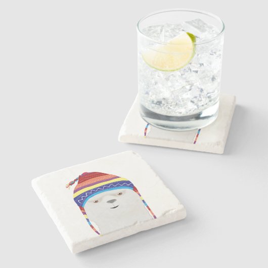 Alpaca Stone Untersetzer (Seitenansicht)