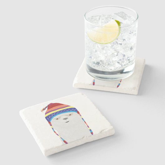 Alpaca Stone Untersetzer (Seitenansicht)