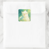 Alpaca Sunshine Escape Quadratischer Aufkleber (Tasche)