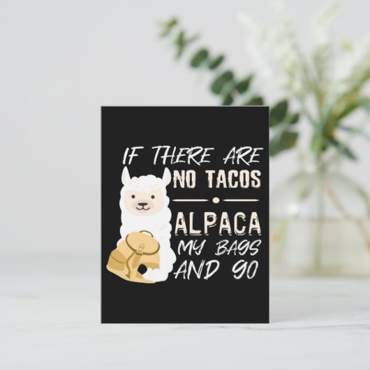 Alpaca Taco Einladung (Stehend Vorderseite)