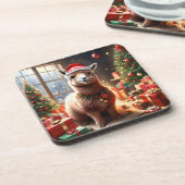 "Alpaca the Presents: A Christmas Tale" Getränkeuntersetzer (Linke Seite)