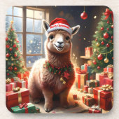 "Alpaca the Presents: A Christmas Tale" Getränkeuntersetzer (Vorderseite)