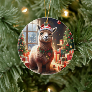 "Alpaca the Presents: A Christmas Tale" Keramik Ornament