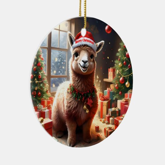 "Alpaca the Presents: A Christmas Tale" Keramik Ornament (Rechts)