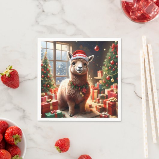 "Alpaca the Presents: A Christmas Tale" Serviette (Beispiel)