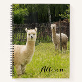Alpaca Themed Notebook Personalisiert Notizblock (Vorderseite)
