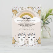 Alpaca Twins Kinderdusche Danke Karte (Stehend Vorderseite)