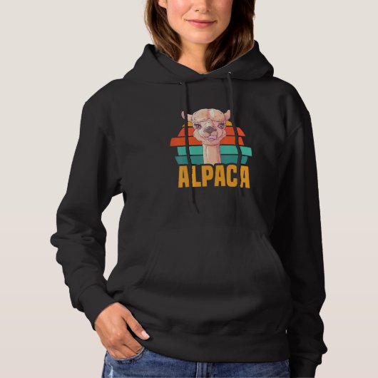 Alpaca und Lamatstiere Alpaka Wandern Hoodie (Vorderseite)