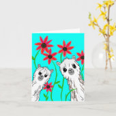 Alpaca und Rote Blume Karte (Gelbe Blume)