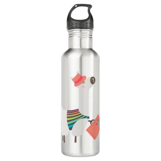 Alpaca und Suitcase Edelstahlflasche (Vorderseite)