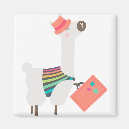 Alpaca und Suitcase Magnet (Vorne)